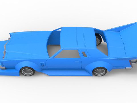 Shell and wheels Bosozoku style car Scale 1 to 25 3D 프린트 모델