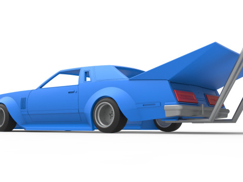 Shell and wheels Bosozoku style car Scale 1 to 25 3D 프린트 모델