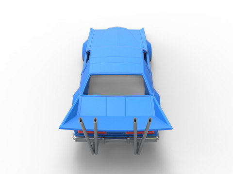 Shell and wheels Bosozoku style car Scale 1 to 25 3D 프린트 모델