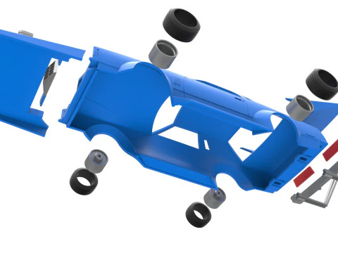 Корпус и колеса автомобиля в стиле Босозоку. Масштаб от 1 до 25. 3D Принт Модель