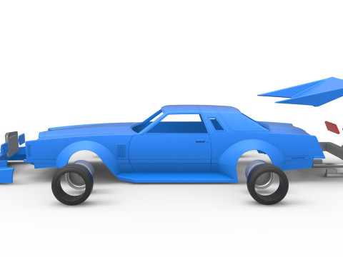 Shell and wheels Bosozoku style car Scale 1 to 25 3D 프린트 모델