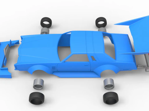 Корпус и колеса автомобиля в стиле Босозоку. Масштаб от 1 до 25. 3D Принт Модель