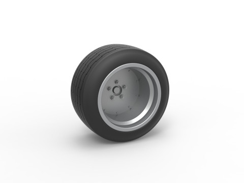 Wheel of Bosozoku style car Scale 1 to 25 3D Print Model