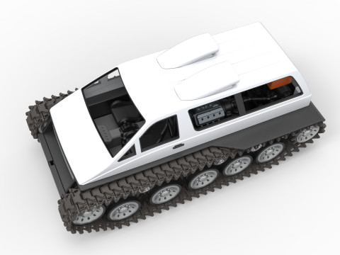 Vintage Monster tank Version 6 Scale 1 to 25 3D 프린트 모델