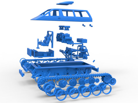 Vintage Monster tank Version 6 Scale 1 to 25 3D 프린트 모델