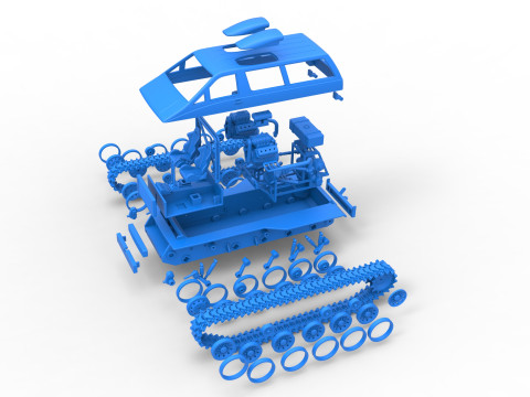 Vintage Monster tank Version 6 Scale 1 to 25 3D 프린트 모델