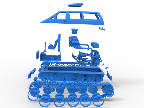 Vintage Monster tank Version 6 Scale 1 to 25 3D 프린트 모델