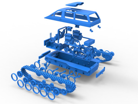 Vintage Monster tank Version 6 Scale 1 to 25 3D 프린트 모델