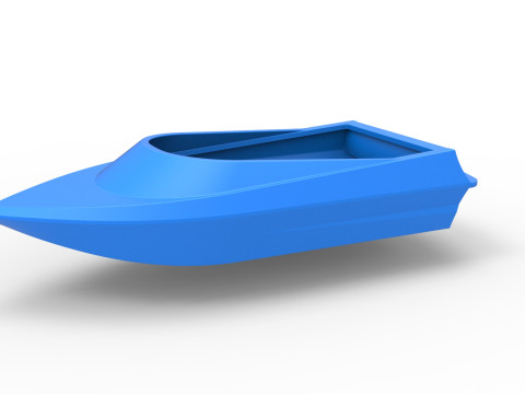 Speed boat hull Version 2 Scale 1 to 25 3D Print Model