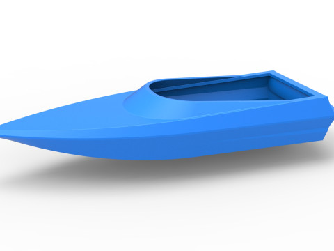 Speed boat hull Version 3 Scale 1 to 25 3D Print Model