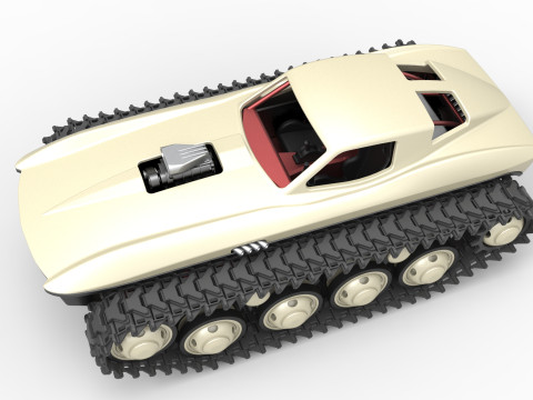 Vintage Monster tank Version 7 Scale 1 to 25 3D प्रिंट मॉडल
