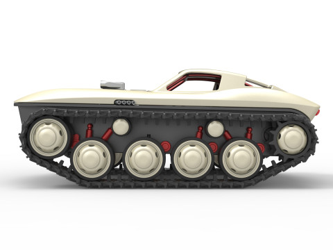 Vintage Monster tank Version 7 Scale 1 to 25 3D प्रिंट मॉडल