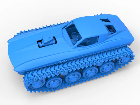 Carro armato Monster vintage versione 7 scala da 1 a 25 Modello di stampa 3D