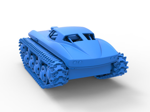 Vintage Monster tank Version 7 Scale 1 to 25 3D प्रिंट मॉडल