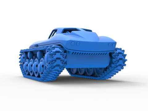Vintage Monster tank Version 7 Scale 1 to 25 3D प्रिंट मॉडल