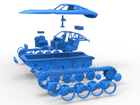 Vintage Monster tank Version 7 Scale 1 to 25 3D प्रिंट मॉडल