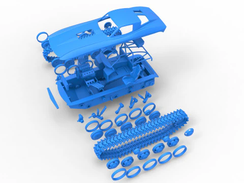 Carro armato Monster vintage versione 7 scala da 1 a 25 Modello di stampa 3D