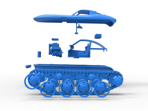 Vintage Monster tank Version 7 Scale 1 to 25 3D प्रिंट मॉडल