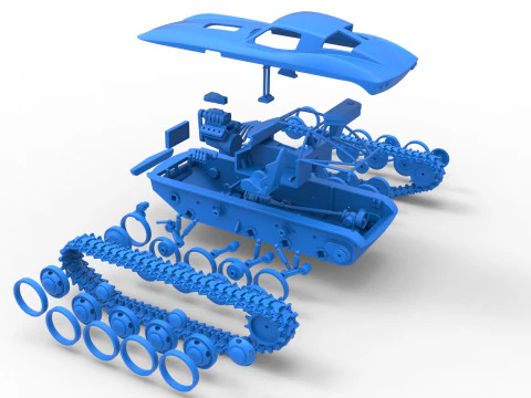 Carro armato Monster vintage versione 7 scala da 1 a 25 Modello di stampa 3D