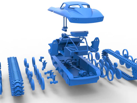 Carro armato Monster vintage versione 7 scala da 1 a 25 Modello di stampa 3D