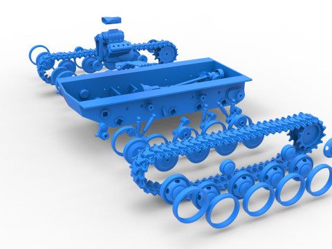 Vintage Monster tank Base Version 3 Scale 1 to 25 3D Print Model