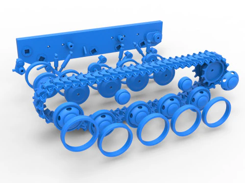 Schiene f&uuml;r Vintage Monster Tank Version 3 im Ma&szlig;stab 1 bis 25 3D Druckmodell