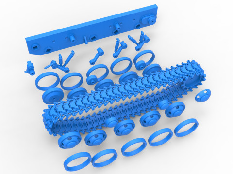 Track for Vintage Monster tank Version 3 Scale 1 to 25 3D 프린트 모델