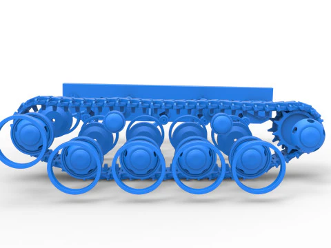 Schiene f&uuml;r Vintage Monster Tank Version 3 im Ma&szlig;stab 1 bis 25 3D Druckmodell