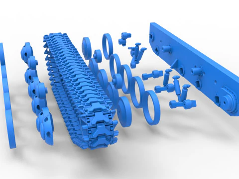 Schiene f&uuml;r Vintage Monster Tank Version 3 im Ma&szlig;stab 1 bis 25 3D Druckmodell