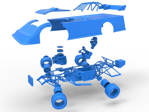 Super Dirt Late model while turning Version 2 Scale 1 to 25 3Dプリントモデル