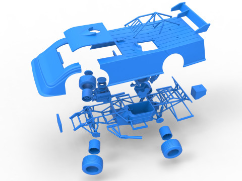 Super Dirt Late model while turning Version 2 Scale 1 to 25 3Dプリントモデル