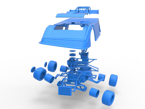 Super Dirt Late model while turning Version 2 Scale 1 to 25 3Dプリントモデル