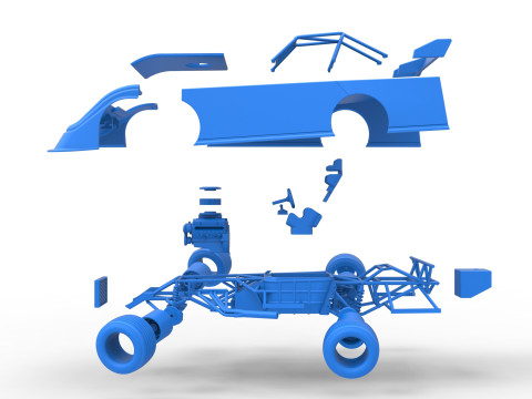 Super Dirt Late model while turning Version 2 Scale 1 to 25 3Dプリントモデル
