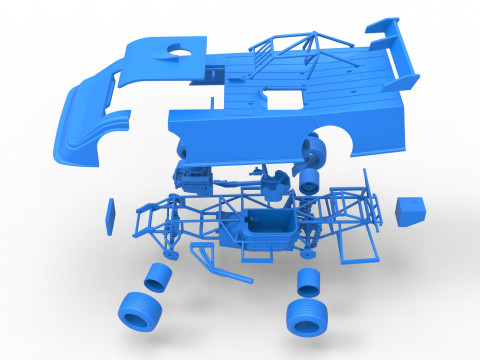 Super Dirt Late model while turning Version 2 Scale 1 to 25 3Dプリントモデル