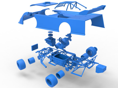 Super Dirt Late model while turning Version 2 Scale 1 to 25 3Dプリントモデル