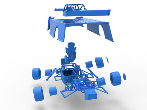 Super Dirt Late model while turning Version 2 Scale 1 to 25 3Dプリントモデル