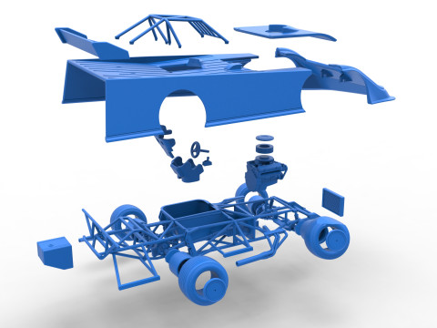Super Dirt Late model while turning Version 2 Scale 1 to 25 3Dプリントモデル