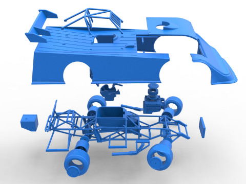 Super Dirt Late model while turning Version 2 Scale 1 to 25 3Dプリントモデル