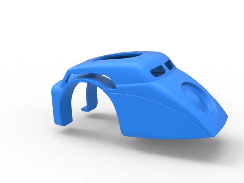 Shell of Vintage front engine dragster Version 2 Scale 1 to 25 3D Print Model
