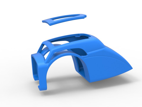Shell of Vintage front engine dragster Version 2 Scale 1 to 25 3D-printmodel