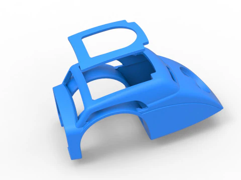 Shell of Vintage front engine dragster Version 2 Scale 1 to 25 3D Print Model