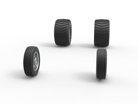 Wheel set of 2wd Pulling truck Scale 1 to 25 3D प्रिंट मॉडल