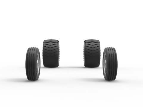 Wheel set of 2wd Pulling truck Scale 1 to 25 3D प्रिंट मॉडल