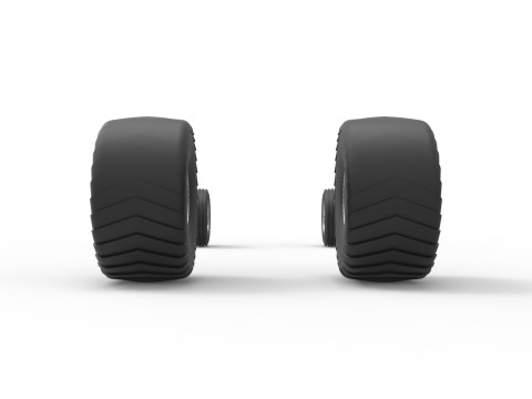 Wheel set of 2wd Pulling truck Scale 1 to 25 3D प्रिंट मॉडल