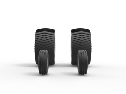 Wheel set of Pro Stock Pulling Tractor Scale 1 to 25 Modelo de Impressão 3D