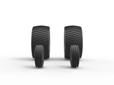 Wheel set of Pro Stock Pulling Tractor Scale 1 to 25 3D Print Model