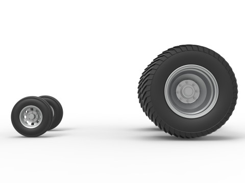 Wheel set of Pro Stock Pulling Tractor Scale 1 to 25 Modelo de Impressão 3D