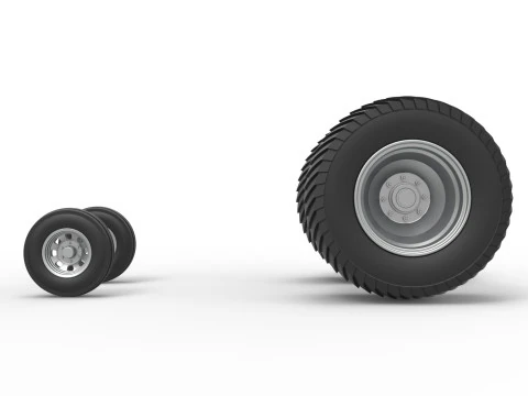 Wheel set of Pro Stock Pulling Tractor Scale 1 to 25 3D Print Model