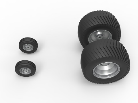 Wheel set of Pro Stock Pulling Tractor Scale 1 to 25 Modelo de Impressão 3D
