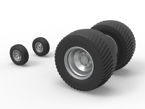 Wheel set of Pro Stock Pulling Tractor Scale 1 to 25 Modelo de Impressão 3D